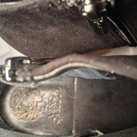 Vince Camuto Black Ankle Booties with Peep-Toe Design - Picture 6 of 8